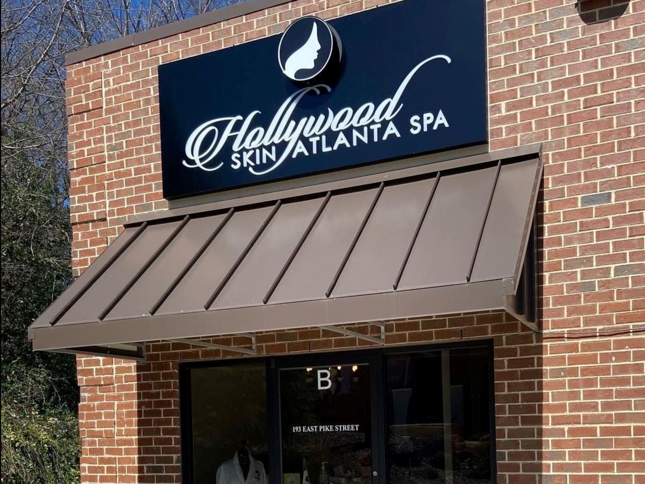 Brick exterior of beauty suite