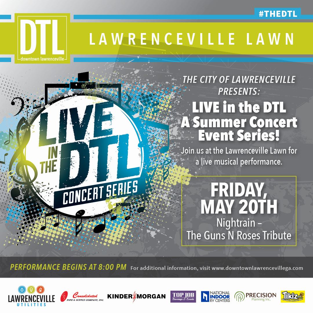 LIVE in the DTL logo highlighting the May 20th Nightrain concert