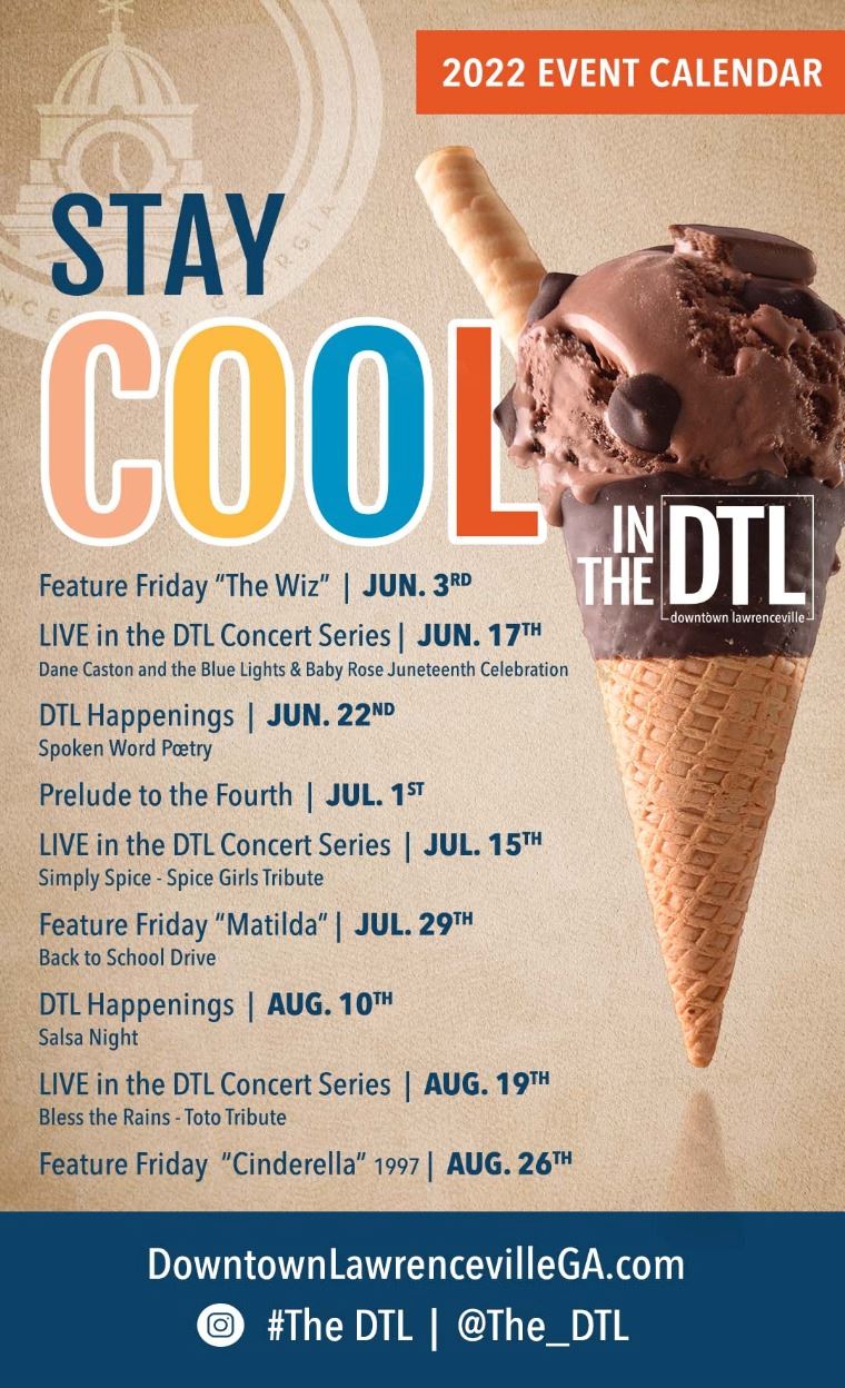 Summer events listed with dates and 