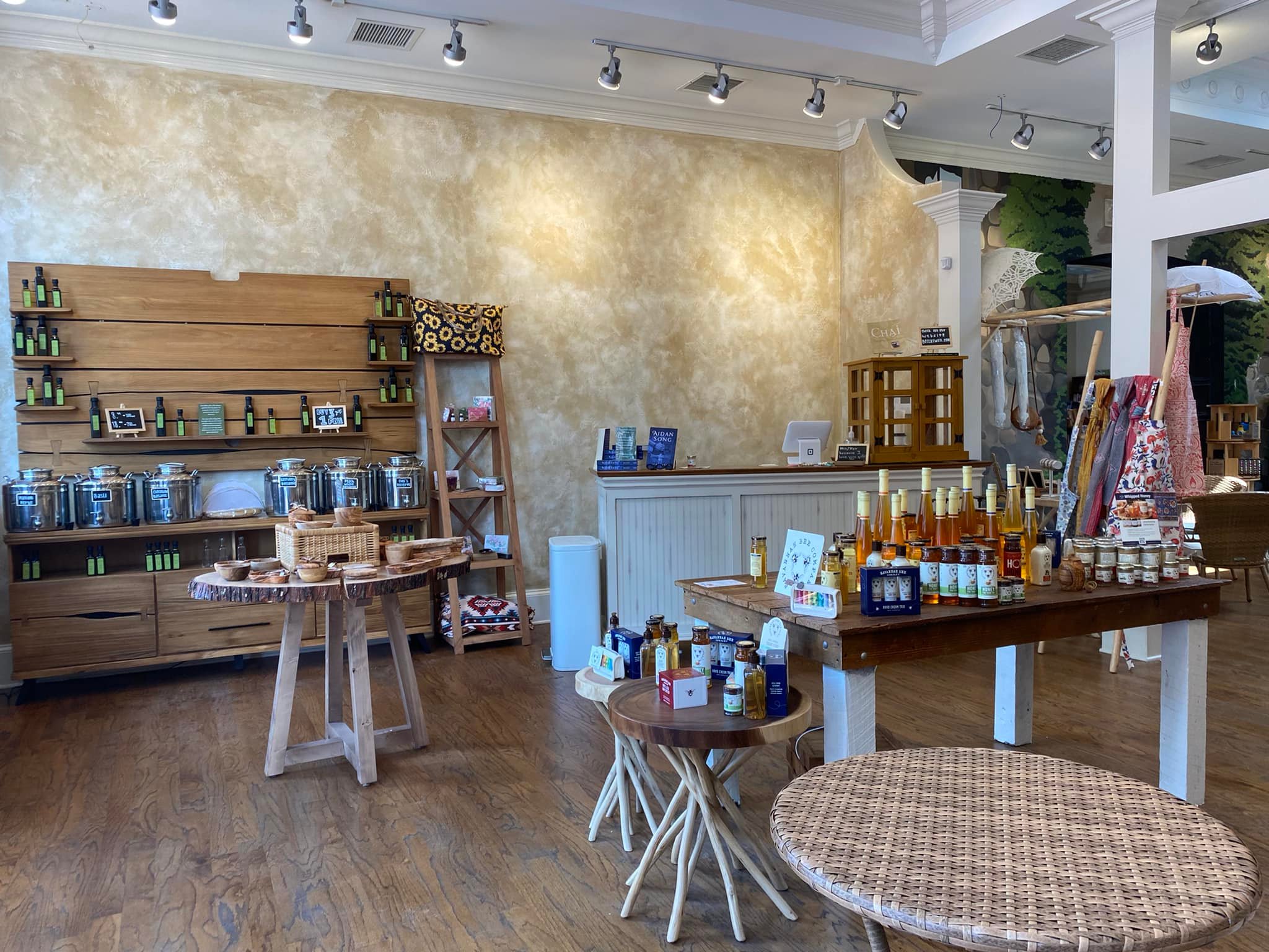 Interior of Becca's Well featuring local honey, teas, and gifts