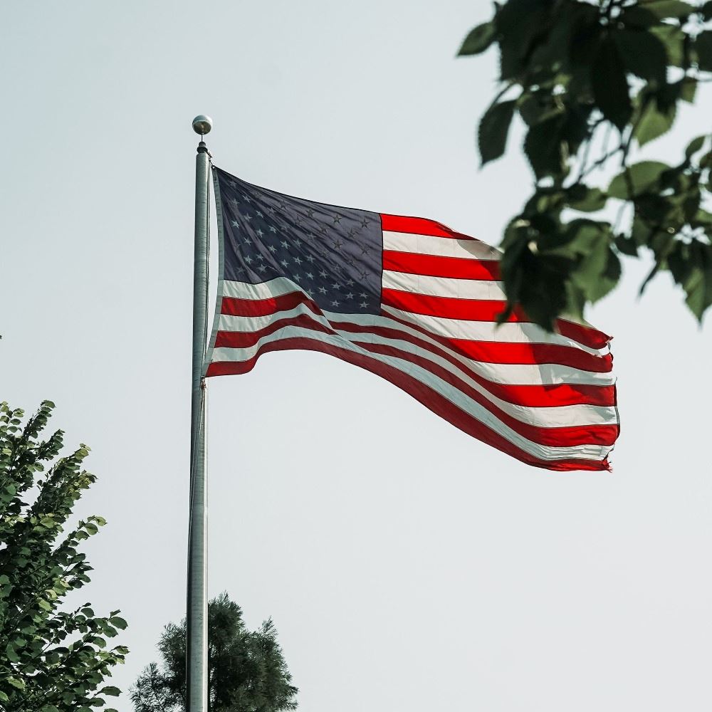 American flag at the Lawrenceville Lawn