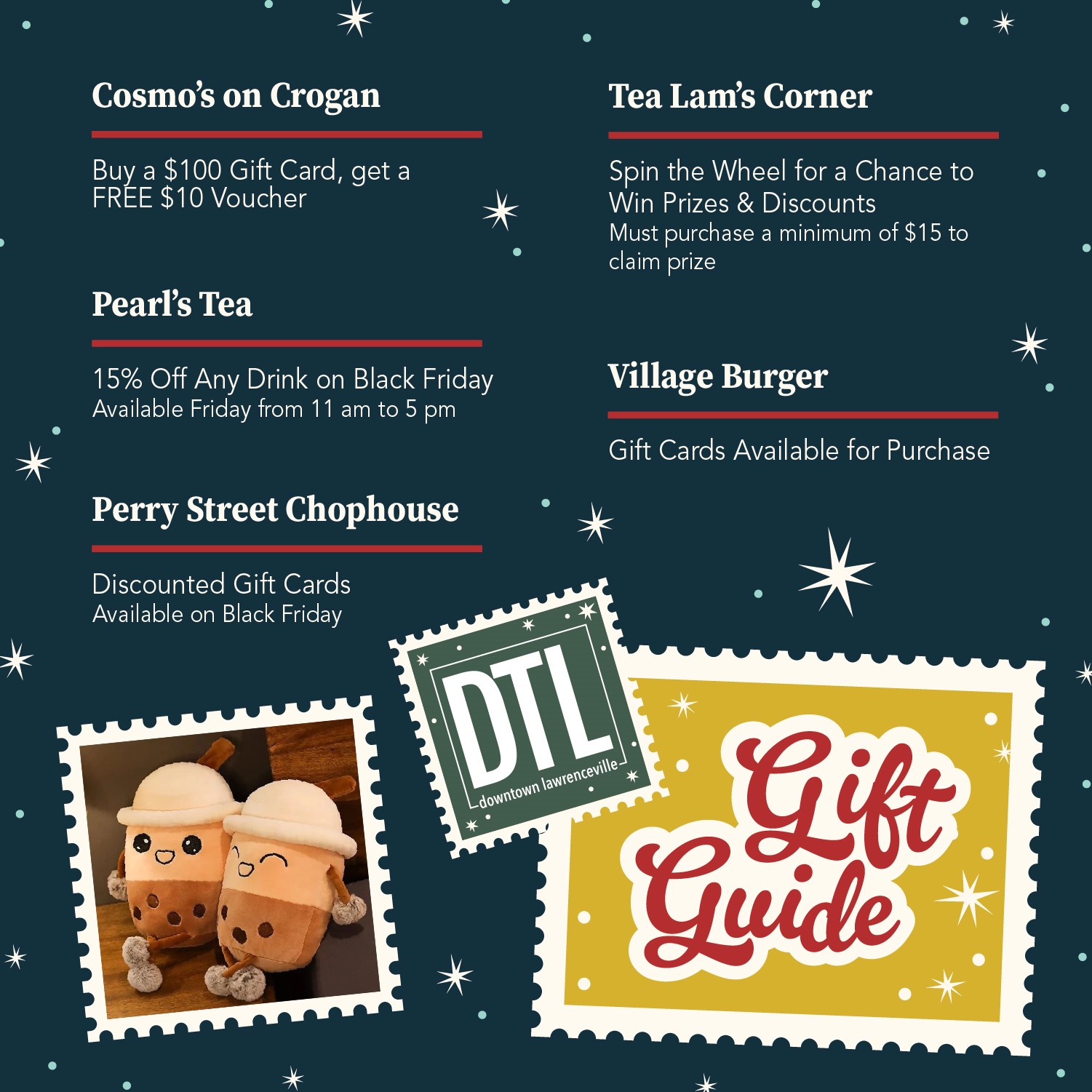 2024 DTL Holiday Gift Guide listing out businesses deals